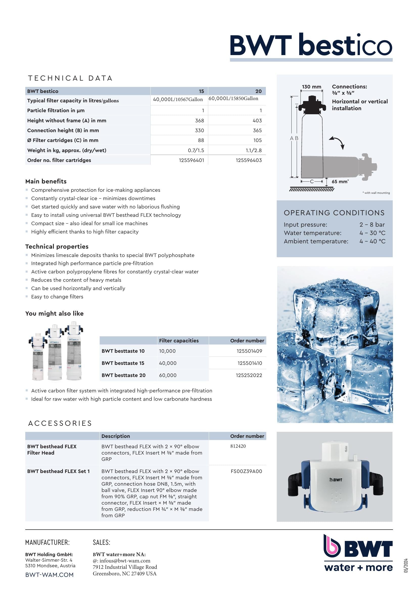 BWT Bestico 15 Cartridge Filtration